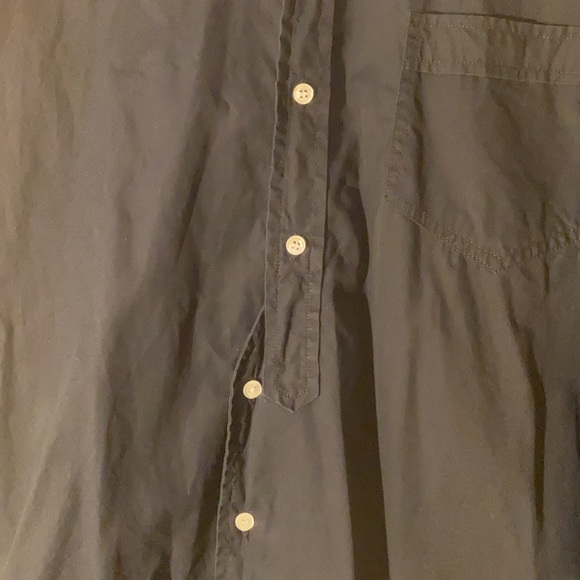 Curve Placket Button Up Shirt - Navy - Picture 3 of 3